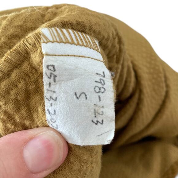 Free People Chartreuse Wide Whale Cord Poet Slouch Boho Tunic Shirt Size Small - Picture 6 of 16